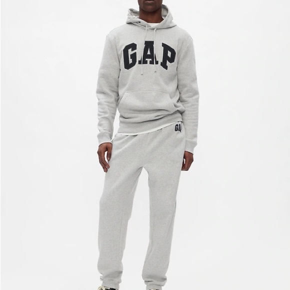 GAP Men's Light Gray Joggers and Hoodie set. Size S